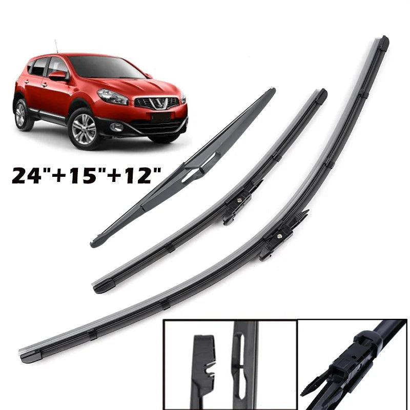 Misima Windshield Windscreen Wiper Blades For Nissan Qashqai Dualis J10 Front Rear Window Wiper Blade 2006-2013 2012 2011 2010