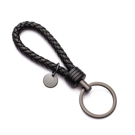 Handmade Braid Real Sheepskin Leather Woven Rope Keychain Wrist Rope Couple Key Chain Llavero Key Ring Key Holder Car Pendant