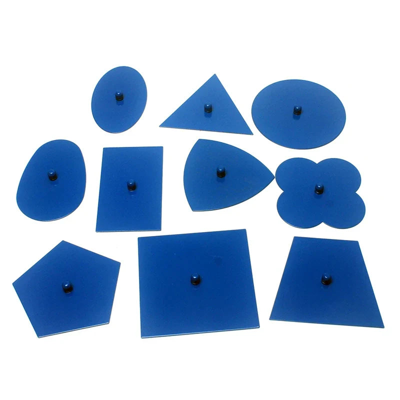 Baby Toys Montessori Materials Professional Quality Metal Insets Set/10 Early Childhood Education Preschool Geometrical Shapes