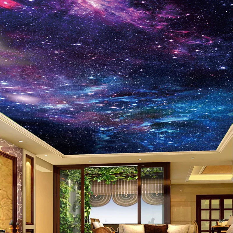 Custom Wallpaper Ceiling Stickers Mural 3D Beautiful Starry Sky Living Room Bedroom Zenith Ceiling Decoration Wall Painting Art