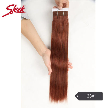 Sleek Straight Double Drawn Brazilian Brown Color 4 Straight Hair Bundles Colored 2# 6# 8# 33# Natural Remy Human Hair Bundles