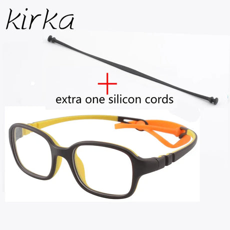 Kirka Flexible Myopia Optical Children Glasses Frame Solid TR90 Rubber Diopter Transparent Kids Glasses Soft Eyewear Eyeglasses