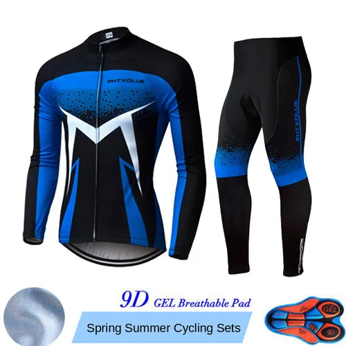 Phtxolue Breathable Long Sleeve Cycling Set Mountain Bike Clothing Autumn Bicycle Jerseys Clothes Maillot Ropa Ciclismo