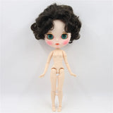 ICY DBS Blyth doll 1/6 toy white skin joint body bjd black hair matte face with eyebrow custom doll 30cm