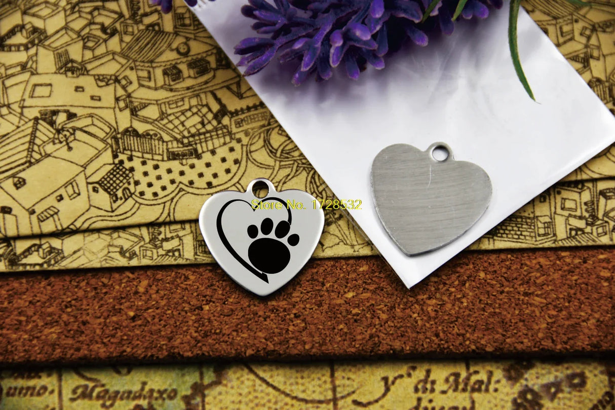 10pcs--stainless steel charms pet memorial, paw print, pet loss, rainbow bridge,for necklace/bracelet/keychain DIY jewelry