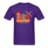 Latest Vintage Amsterdam Netherlands City Print T Shirt Top Quality Cotton Casual Tops T-Shirt Windmill Urban Men Tshirt Fashion