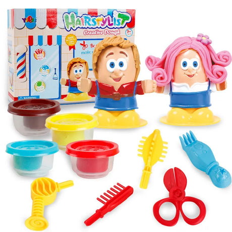 Creative Barbershop Haircut Hairdresser Color Clay Series Polymer Plasticine Modelling DIY Toy Air Dry Play Joy Dough Child Gift