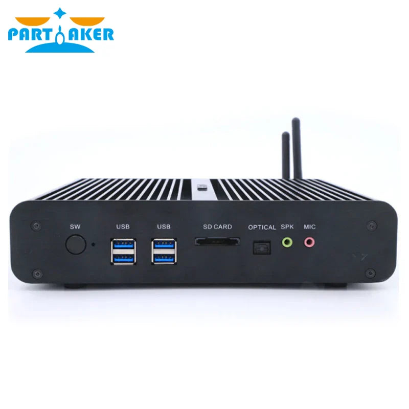 Partaker B2 Windows Mini PC i7 Barebone HTPC  Fanless Computer Broadwell 5Gen Core i7 4500U with 300M Wifi