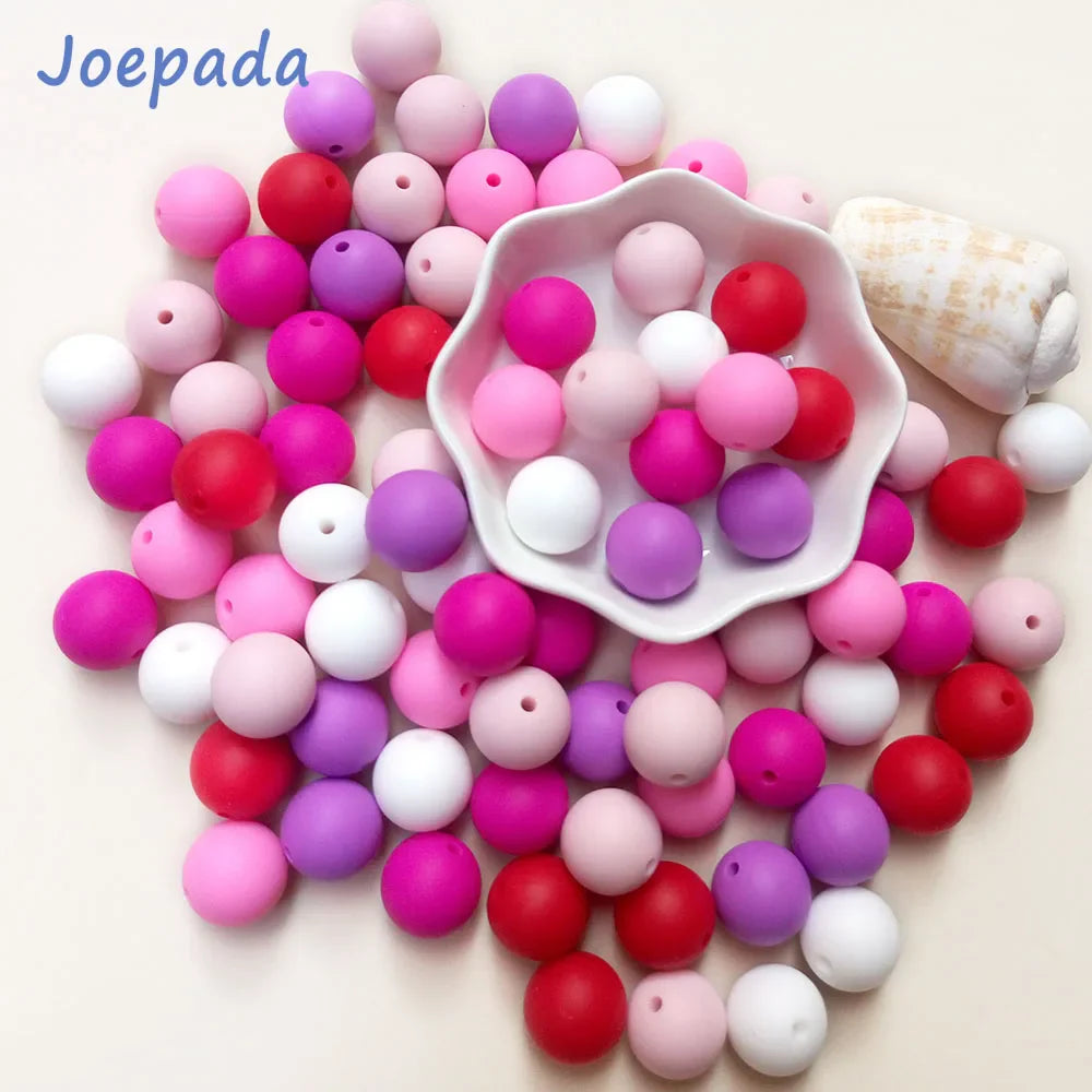 Joepeada 300Pcs/lots 12mm Round Silicone Teething Beads Food Grade Silicone Rodents For DIY Baby  Teething Necklace Baby Teether