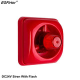 Security Alarm DC24V Alarm Siren With Flashlight 100dB Sounder Fire Siren With Strobe For Conventional Fire Alarm System