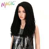 MAGIC 22Inch Synthetic Hair Wigs For Black Women Crochet Braids Twist Jumbo Dread Faux Locs Hairstyle Long Afro Brown Hair