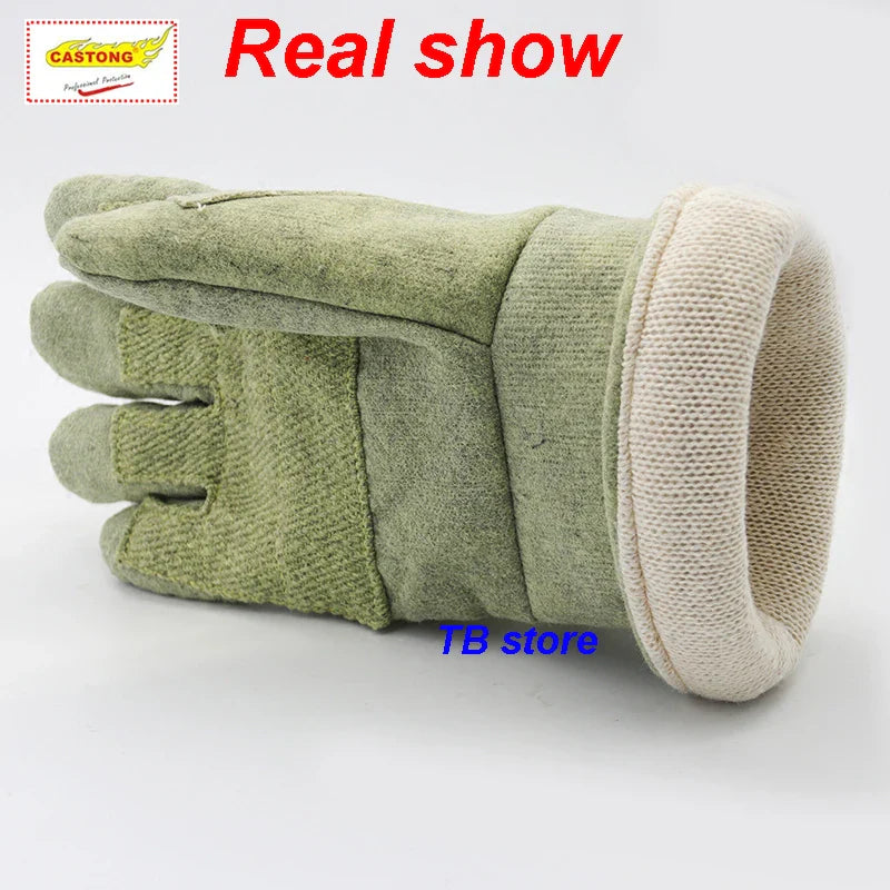 CASTONG 500 degree High temperature gloves 45cm Thickening fire gloves oven boiler Steelmaking Anti-scald protection gloves