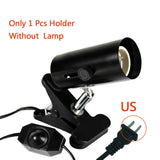 Heating Lamp Holder Clamp UVA+UVB 3.0 Lamp Set for Turtle Reptile Infrared Ceramic Light Bulb E27 Clip-on Base Habitat Lighting