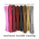 YOUGLE Metallic 550 Paracord Parachute Cord Lanyard with Sparkle Glitter Tracers for Gift Wrap Holiday Decoration DIY Crafting