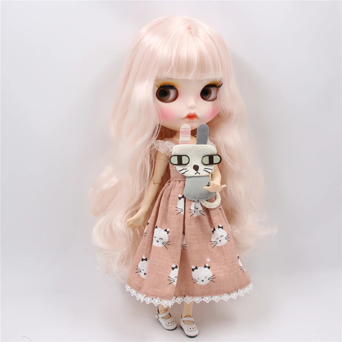 ICY DBS Blyth Doll 1/6 bjd ob24 toy joint body pale pink mix white hair 30cm toy anime girls