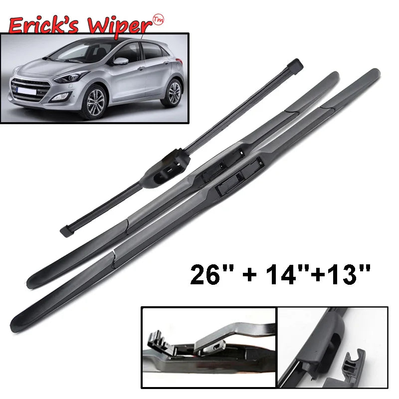 Erick's Wiper Front & Rear Wiper Blades Set For Hyundai i30 GD Elantra GT 2012 - 2017 Windshield Windscreen Window 26"+14"+13"