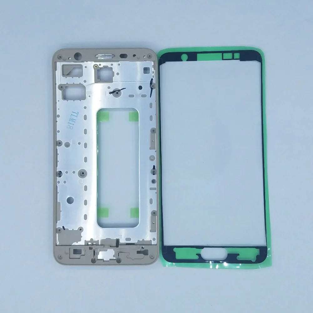 Original New For Samsung Galaxy J7 Prime G610 G610F G610Y G610G Mobile Phone LCD Plate Housing Front Bezel Middle Frame + Glue