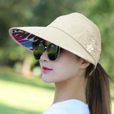 Summer Sun Hats Women Foldable UV Protection Sun Hat Visor Suncreen Floppy Cap Chapeau Femme Outdoor Beach Hat