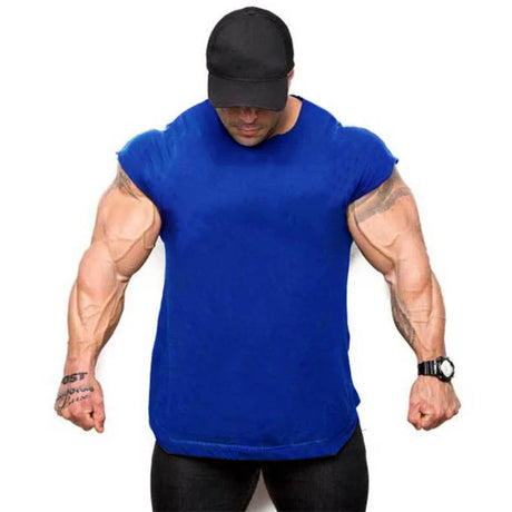 Brand mens Sleeveless shirts Summer Cotton Slim Fit Men Gyms Tank Top Clothing Bodybuilding Undershirt Fitness tops tees