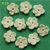 100 Colorfull Handmade Cotton Crochet Flowers, quilt scrapbooking DIY 3D craft knitted fabric flower applique clothes decoration