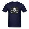 Old Skull T-shirt Men Black Crossbones T Shirt Popular Pirate Flag Print Clothes Summer Funky Streetwear Punk Skulls Tops Tees