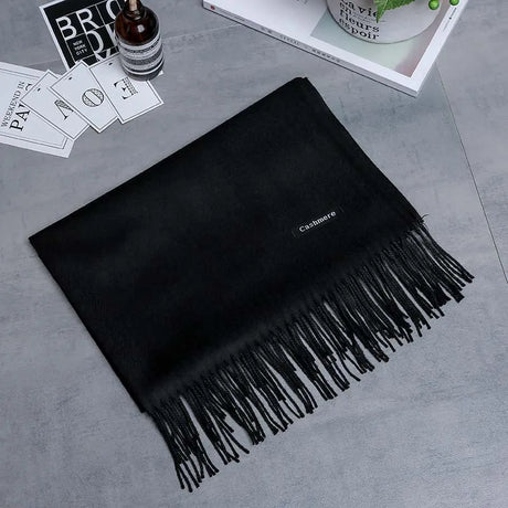 200*70cm High Quality Winter Cashmere Scarf Thicken Warm Pashmina Shawl Wrap Long Tassel Solid Acrylic Wool ShawlS Scarves YR001