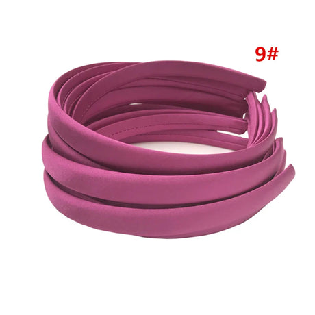 24Pcs/Lot 15mm 24 Colors Satin Fabric Covered Resin Hairband Wholesale Adult Kids Headband Girls DIY Hair Loop Hair Accessories