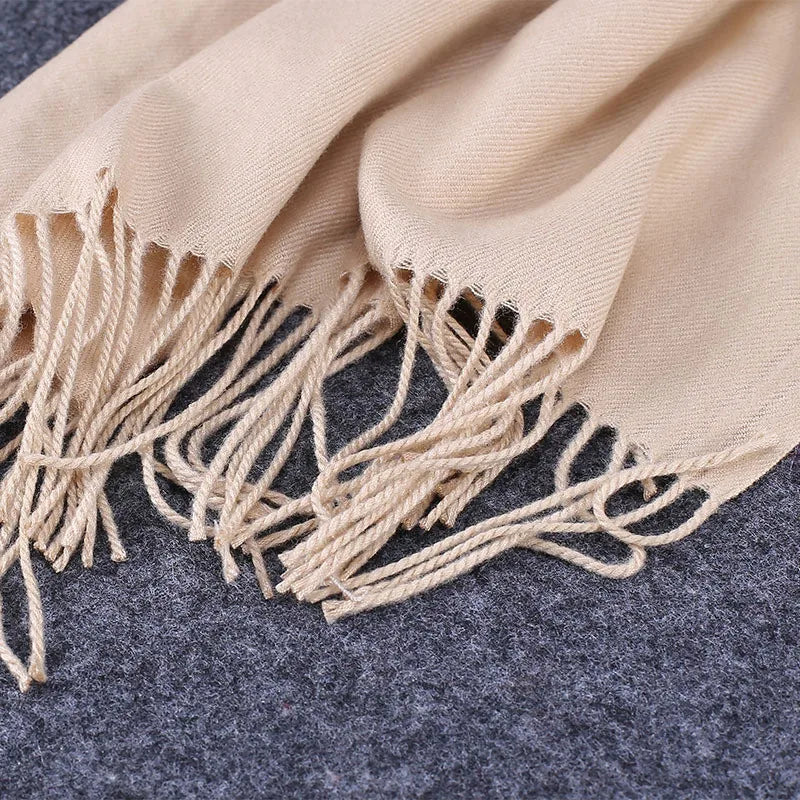 200*70cm High Quality Winter Cashmere Scarf Thicken Warm Pashmina Shawl Wrap Long Tassel Solid Acrylic Wool ShawlS Scarves YR001