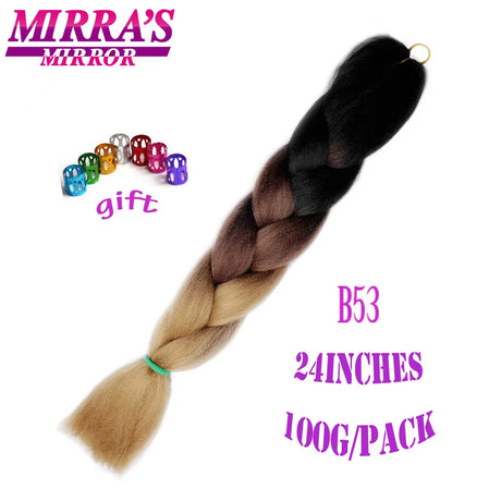 Mirra’s Mirror 24inch Synthetic Braiding Hair Extensions 10pcs Wholesale Colorful Braids Hair Jumbo Braid Hair Black Brown