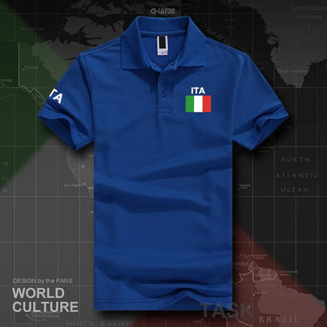 Italy Italia Italian polo shirts men short sleeve white brands printed for country 2017 cotton nation team flag ITA country top