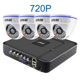 CCTV 4CH Hybrid DVR Video Surveillance System 720P 1080P AHD Camera Kit Day & Night AHD Dome Camera Kit VGA HDMI Output Plastic