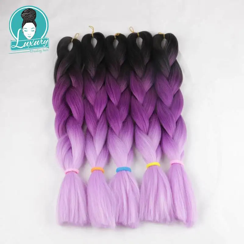 Luxury ForBraiding 3pcs bulk buy Henlon 24inch 60cm Folded Two Three Tone Color Ombre Braiding Synthetic Jumbo Braids