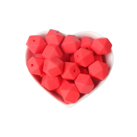 Joepada 100Pcs 14mm Hexagon Silicone Beads Food grade Baby Teething Beads DIY Baby Teething Necklace Accessories Baby Teether