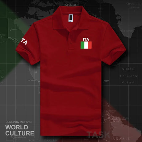 Italy Italia Italian polo shirts men short sleeve white brands printed for country 2017 cotton nation team flag ITA country top