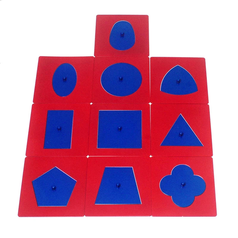 Baby Toys Montessori Materials Professional Quality Metal Insets Set/10 Early Childhood Education Preschool Geometrical Shapes