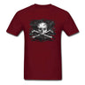 Old Skull T-shirt Men Black Crossbones T Shirt Popular Pirate Flag Print Clothes Summer Funky Streetwear Punk Skulls Tops Tees