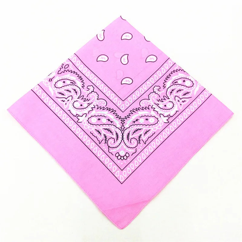 12pcs Polyester Cotton Cashew Flower Hip-hop Bandanas For Women Pocket Square Head Neck Scarf Wristband Handkerchief Men