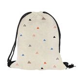 Simple Style Geometric Pattern Artistic Leaf Print Drawstring Bag Casual Practical Polyester String Backpack Outdoor Package