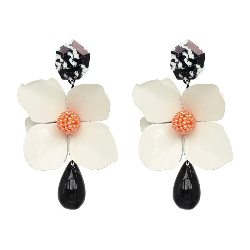 New Design Fashion Bohemin Flowers Drop Earrings Trendy Statement ZA Dangle Earrings For Women Brand Pendientes Jewelry Bijoux