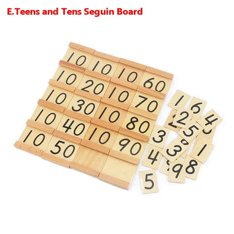 Montessori Teaching Math Toys Teens and Tens Seguin Board with Beads Bars Wood Toys Early Childhood Education Preschool Training