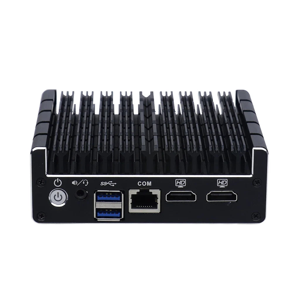 Yanling Latest Intel J3060 Fanless Mini PC Dual Gigabit Lan NUC Case Barebones Computer Linux Support 2 HD AES-NI Pfsense VPN