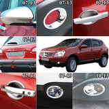 For Nissan Qashqai J10 2007 2008 2009 - 2013 Chrome Front Rear Fog Light Door Bowl Handle Side Mirror Cover Trim Accessories