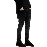 New Men Black Ripped Skinny Jeans Hip Hop swag Denim Scratched Biker Jeans Joggers pants Famous Brand Designer Men Trousers