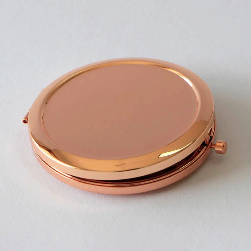 High quality Plain Rose Gold Double Sided Travel Compact Mirror Dia 70mm/2.75inch