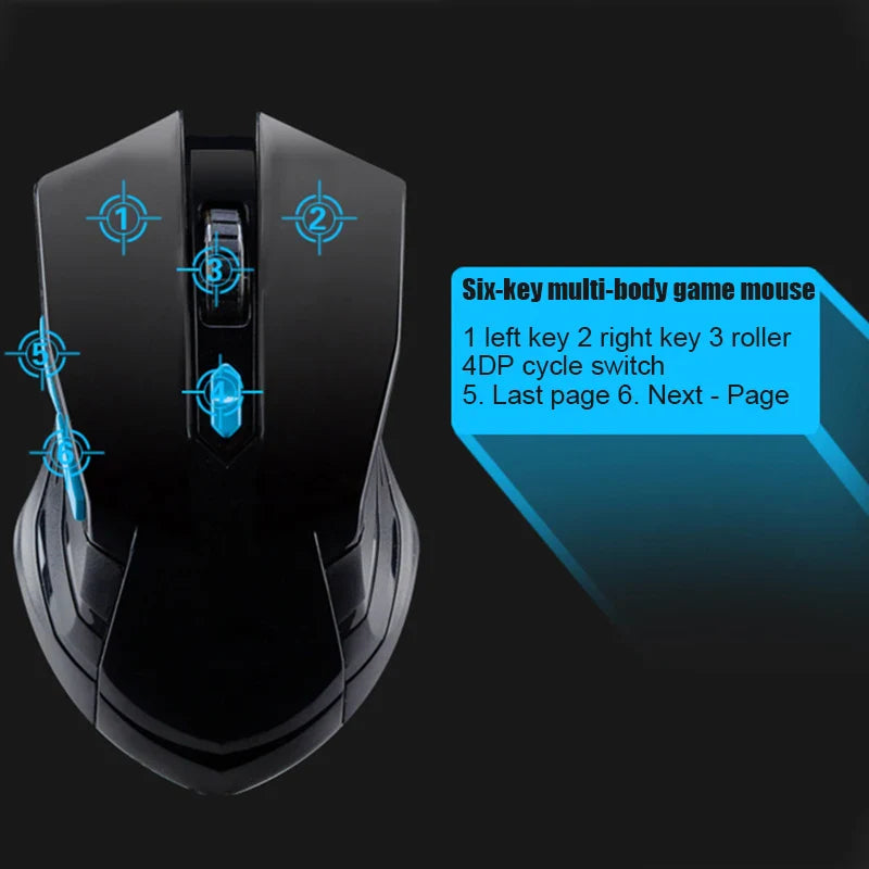 Keyboard Mouse Combos Waterproof Multimedia 2.4GHz Wireless Gaming Keyboard USB Cordless Mous NK-Shopping