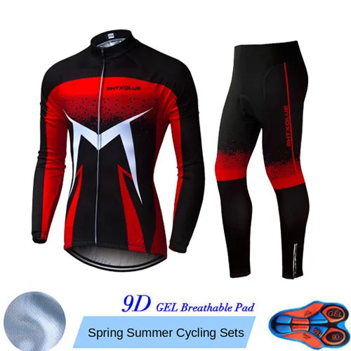 Phtxolue Breathable Long Sleeve Cycling Set Mountain Bike Clothing Autumn Bicycle Jerseys Clothes Maillot Ropa Ciclismo