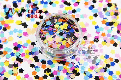 FH4-270 Mix Colors Flowers shapes solvent resistant Glitter for nail art nail gel nail polish makeup and DIY decoration