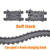 MOC Railway Track For Train Tracks Straight Curved Soft Rails Track Building Block Bricks DIY Trains Rail Boys Toys For Children