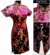 Navy Blue Vintage Chinese Women's Satin Mini Cheongsam Qipao Dress  S M L XL XXL XXXL 4XL 5XL 6XL Mujeres Vestido J4065