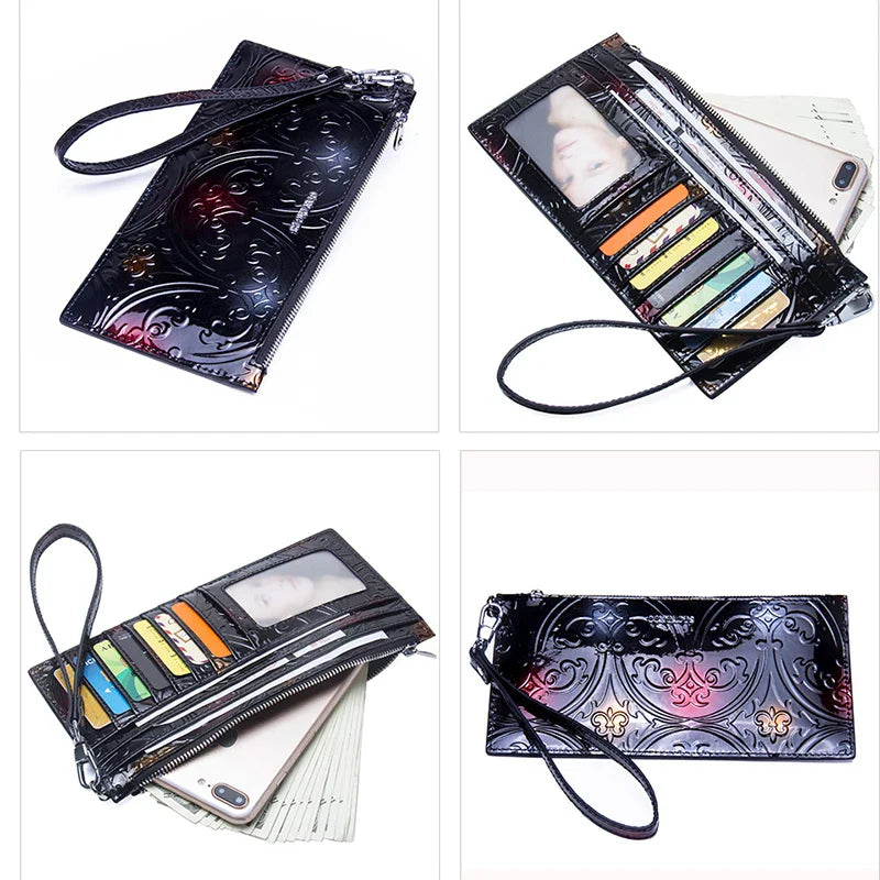 Womens Wallets Card Holder Female Long Fashion Style Genuine Leather Wallet Coin Purse Ladies Designer High Quality Clutch Bag